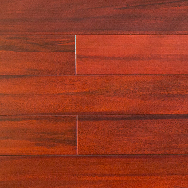 کفپوش چوبی جامد براق براق قهوه ای عمیق Padauk